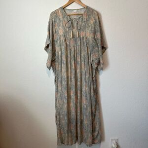 Poetry Floral Tassel Tie Bust Kaftan Kimono Maxi Dress Women's Size US 14